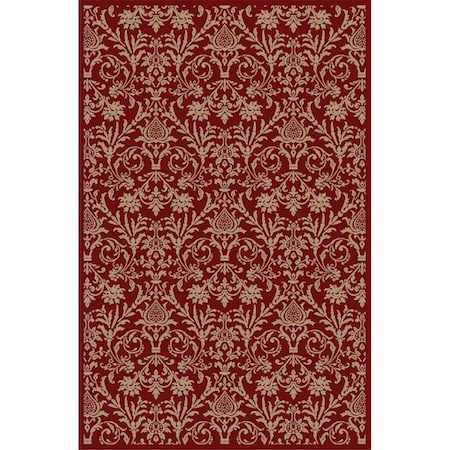 Concord Global Trading Area Rugs, 2 Ft. 7 In. X 4 Ft. Jewel Damask - Red 49403